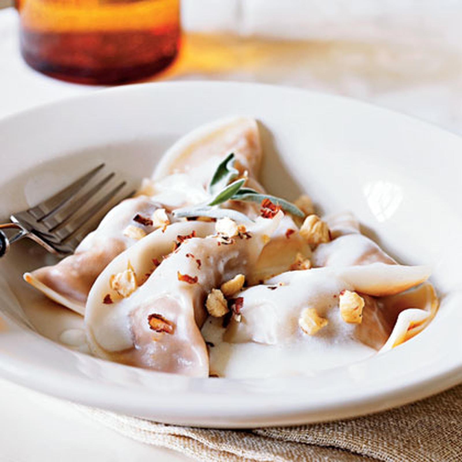 Pumpkin Ravioli with Gorgonzola Sauce