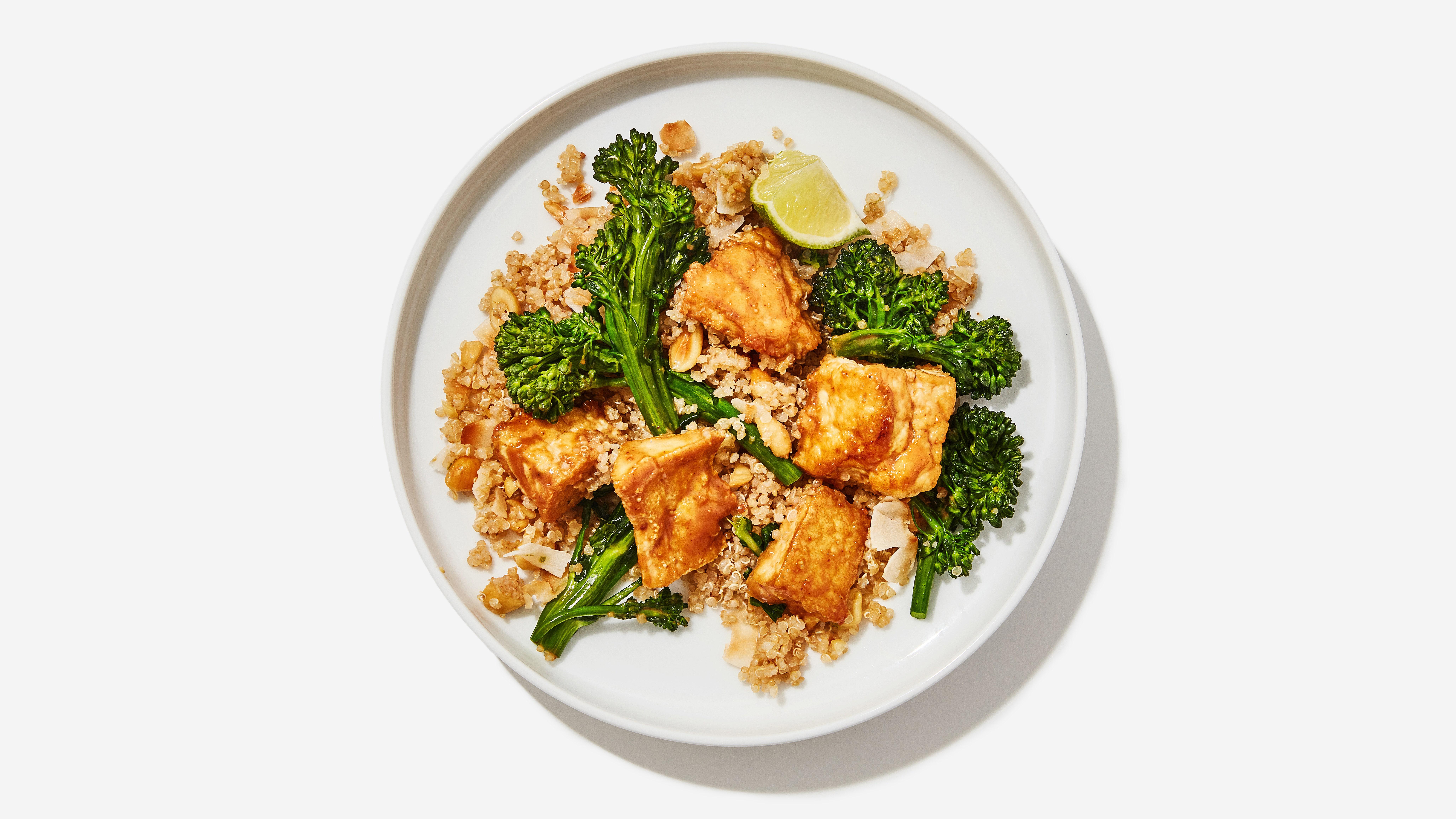 Crispy Tofu with Coconut Quinoa and Broccolini-image