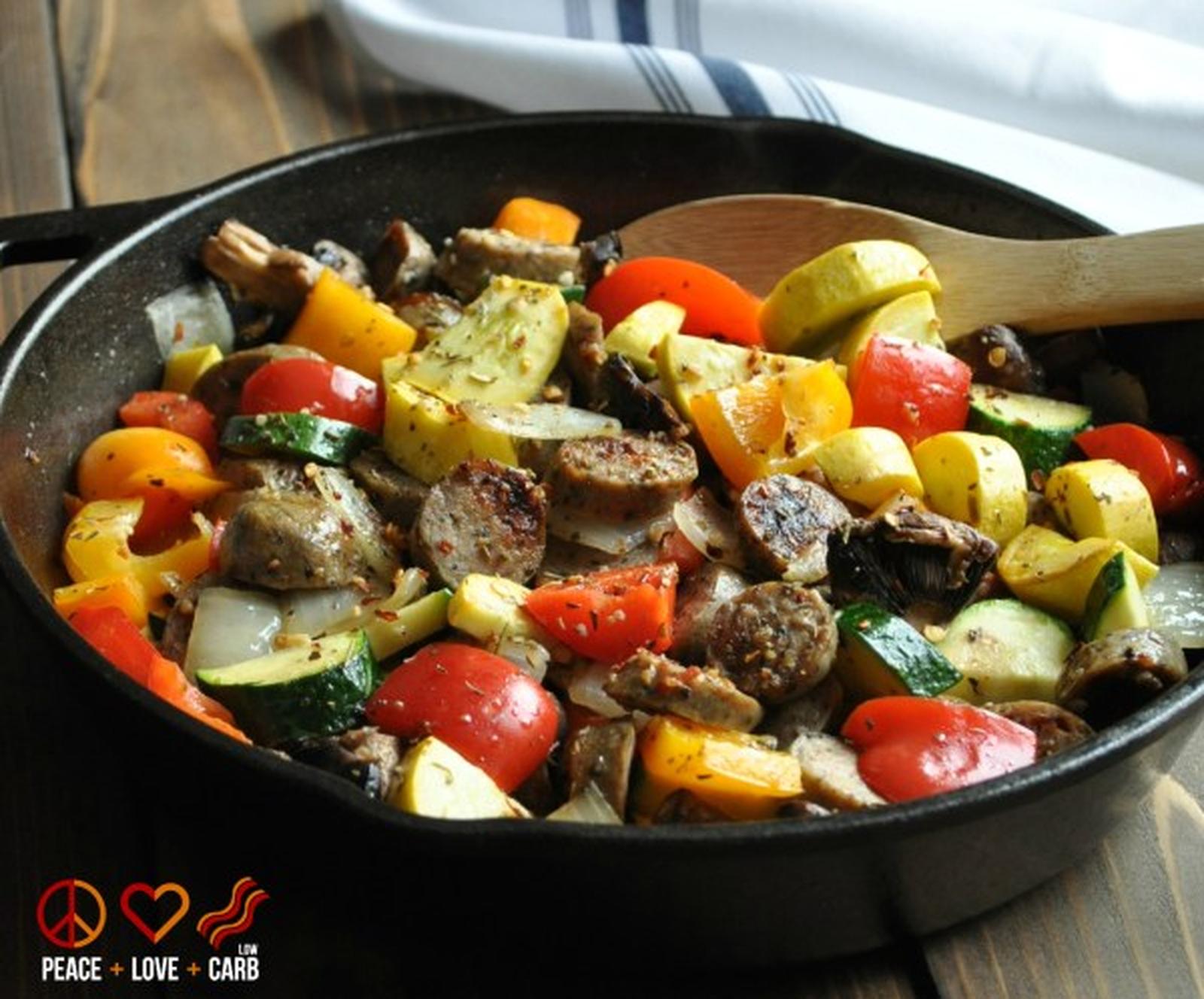 Chicken Sausage and Vegetable Skillet Low Carb, Gluten Free